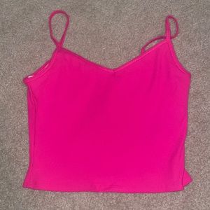 Hot pink athletic ribbed crop, AS